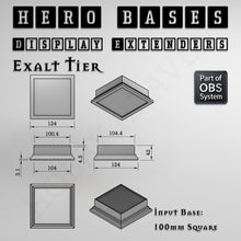 Load image into Gallery viewer, Hero Bases Display Extenders | Squares and Rectangles | Convert Gaming Bases to Display Bases & Plinths - ModelBricks