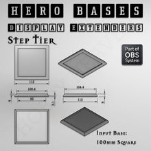Load image into Gallery viewer, Hero Bases Display Extenders | Squares and Rectangles | Convert Gaming Bases to Display Bases & Plinths - ModelBricks