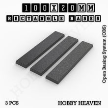 Load image into Gallery viewer, Rectangle Bases Range Sizes - 75x30mm to 125x40mm Medium Sizes 3d Print Full Range Tabletop Games - ModelBricks