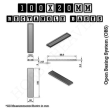 Load image into Gallery viewer, Rectangle Bases Range Sizes - 75x30mm to 125x40mm Medium Sizes 3d Print Full Range Tabletop Games - ModelBricks