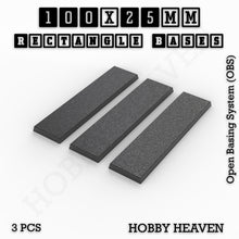 Load image into Gallery viewer, Rectangle Bases Range Sizes - 75x30mm to 125x40mm Medium Sizes 3d Print Full Range Tabletop Games - ModelBricks