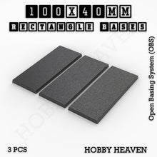 Load image into Gallery viewer, Rectangle Bases Range Sizes - 75x30mm to 125x40mm Medium Sizes 3d Print Full Range Tabletop Games - ModelBricks