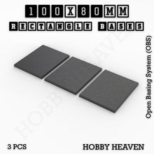 Load image into Gallery viewer, Rectangle Bases Range Sizes - 75x30mm to 125x40mm Medium Sizes 3d Print Full Range Tabletop Games - ModelBricks