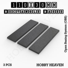 Load image into Gallery viewer, Rectangle Bases Range Sizes - 75x30mm to 125x40mm Medium Sizes 3d Print Full Range Tabletop Games - ModelBricks
