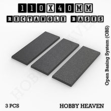 Load image into Gallery viewer, Rectangle Bases Range Sizes - 75x30mm to 125x40mm Medium Sizes 3d Print Full Range Tabletop Games - ModelBricks