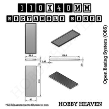 Load image into Gallery viewer, Rectangle Bases Range Sizes - 75x30mm to 125x40mm Medium Sizes 3d Print Full Range Tabletop Games - ModelBricks