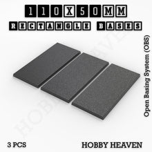 Load image into Gallery viewer, Rectangle Bases Range Sizes - 75x30mm to 125x40mm Medium Sizes 3d Print Full Range Tabletop Games - ModelBricks
