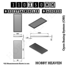 Load image into Gallery viewer, Rectangle Bases Range Sizes - 75x30mm to 125x40mm Medium Sizes 3d Print Full Range Tabletop Games - ModelBricks