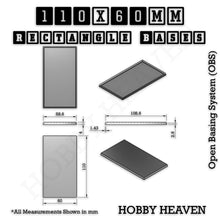 Load image into Gallery viewer, Rectangle Bases Range Sizes - 75x30mm to 125x40mm Medium Sizes 3d Print Full Range Tabletop Games - ModelBricks