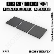 Load image into Gallery viewer, Rectangle Bases Range Sizes - 125x50mm to 200x175mm Large Sizes 3d Print Full Range Tabletop Games - ModelBricks