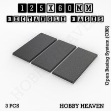 Load image into Gallery viewer, Rectangle Bases Range Sizes - 125x50mm to 200x175mm Large Sizes 3d Print Full Range Tabletop Games - ModelBricks