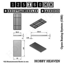 Load image into Gallery viewer, Rectangle Bases Range Sizes - 125x50mm to 200x175mm Large Sizes 3d Print Full Range Tabletop Games - ModelBricks