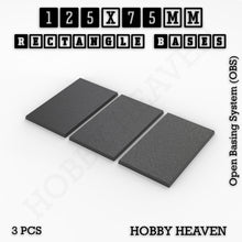 Load image into Gallery viewer, Rectangle Bases Range Sizes - 125x50mm to 200x175mm Large Sizes 3d Print Full Range Tabletop Games - ModelBricks