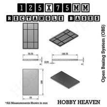 Load image into Gallery viewer, Rectangle Bases Range Sizes - 125x50mm to 200x175mm Large Sizes 3d Print Full Range Tabletop Games - ModelBricks