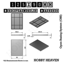 Load image into Gallery viewer, Rectangle Bases Range Sizes - 125x50mm to 200x175mm Large Sizes 3d Print Full Range Tabletop Games - ModelBricks