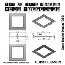 Load image into Gallery viewer, Square to Square Bases Size Converters 3d Print Full Range - ModelBricks