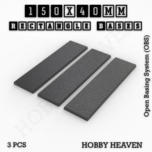 Load image into Gallery viewer, Rectangle Bases Range Sizes - 125x50mm to 200x175mm Large Sizes 3d Print Full Range Tabletop Games - ModelBricks