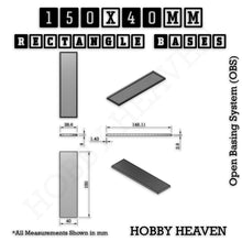 Load image into Gallery viewer, Rectangle Bases Range Sizes - 125x50mm to 200x175mm Large Sizes 3d Print Full Range Tabletop Games - ModelBricks