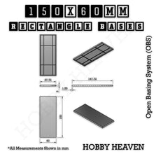 Load image into Gallery viewer, Rectangle Bases Range Sizes - 125x50mm to 200x175mm Large Sizes 3d Print Full Range Tabletop Games - ModelBricks