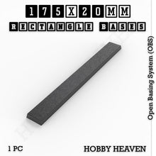 Load image into Gallery viewer, Rectangle Bases Range Sizes - 125x50mm to 200x175mm Large Sizes 3d Print Full Range Tabletop Games - ModelBricks