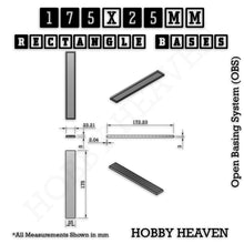Load image into Gallery viewer, Rectangle Bases Range Sizes - 125x50mm to 200x175mm Large Sizes 3d Print Full Range Tabletop Games - ModelBricks