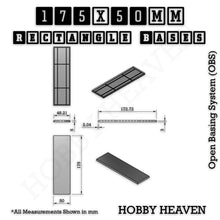 Load image into Gallery viewer, Rectangle Bases Range Sizes - 125x50mm to 200x175mm Large Sizes 3d Print Full Range Tabletop Games - ModelBricks