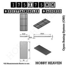 Load image into Gallery viewer, Rectangle Bases Range Sizes - 125x50mm to 200x175mm Large Sizes 3d Print Full Range Tabletop Games - ModelBricks