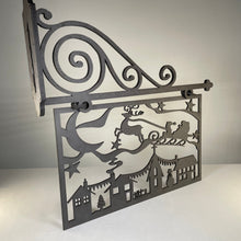 Load image into Gallery viewer, Hanging Novelty Santa Scene Sign - Handmade Ornament by Curious Rabbit ® - ModelBricks
