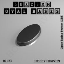 Load image into Gallery viewer, 50x25mm Oval Textured Bases 3d Printed - ModelBricks