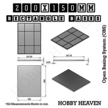 Load image into Gallery viewer, Rectangle Bases Range Sizes - 125x50mm to 200x175mm Large Sizes 3d Print Full Range Tabletop Games - ModelBricks