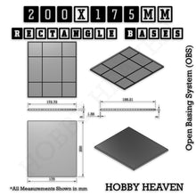 Load image into Gallery viewer, Rectangle Bases Range Sizes - 125x50mm to 200x175mm Large Sizes 3d Print Full Range Tabletop Games - ModelBricks