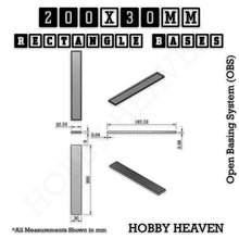 Load image into Gallery viewer, Rectangle Bases Range Sizes - 125x50mm to 200x175mm Large Sizes 3d Print Full Range Tabletop Games - ModelBricks