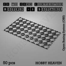 Load image into Gallery viewer, Round to Square Bases Shape and Size Converters 3d Print Full Range - ModelBricks