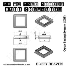 Load image into Gallery viewer, Square to Square Bases Size Converters 3d Print Full Range - ModelBricks