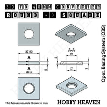 Load image into Gallery viewer, Round to Square Bases Shape and Size Converters 3d Print Full Range - ModelBricks