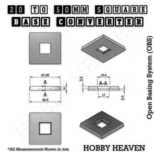 Load image into Gallery viewer, Square to Square Bases Size Converters 3d Print Full Range - ModelBricks