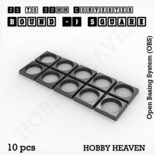 Load image into Gallery viewer, Round to Square Bases Shape and Size Converters 3d Print Full Range - ModelBricks