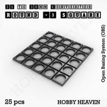 Load image into Gallery viewer, Round to Square Bases Shape and Size Converters 3d Print Full Range - ModelBricks