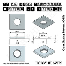 Load image into Gallery viewer, Round to Square Bases Shape and Size Converters 3d Print Full Range - ModelBricks