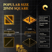 Load image into Gallery viewer, 25mm Square Diagonal Slotted Plastic Bases - ModelBricks