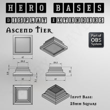 Load image into Gallery viewer, Hero Bases Display Extenders | Squares and Rectangles | Convert Gaming Bases to Display Bases & Plinths - ModelBricks