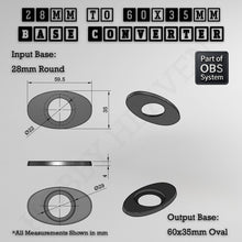 Load image into Gallery viewer, Round To Oval Bases Size Converters 3d Print Full Range - ModelBricks