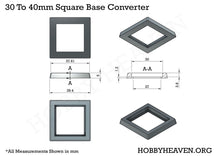 Load image into Gallery viewer, 30 to 40mm Square Bases Converters 3d Print - ModelBricks