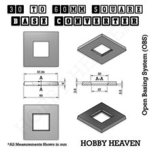 Load image into Gallery viewer, Square to Square Bases Size Converters 3d Print Full Range - ModelBricks