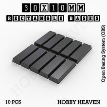 Load image into Gallery viewer, Rectangle Bases Range Sizes - 20x15mm to 75x25mm Small Sizes 3d Print Full Range Tabletop Games - ModelBricks
