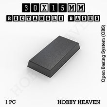 Load image into Gallery viewer, Rectangle Bases Range Sizes - 20x15mm to 75x25mm Small Sizes 3d Print Full Range Tabletop Games - ModelBricks