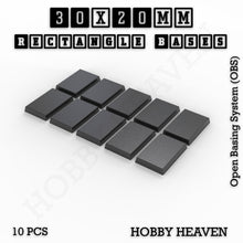 Load image into Gallery viewer, Rectangle Bases Range Sizes - 20x15mm to 75x25mm Small Sizes 3d Print Full Range Tabletop Games - ModelBricks