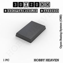 Load image into Gallery viewer, Rectangle Bases Range Sizes - 20x15mm to 75x25mm Small Sizes 3d Print Full Range Tabletop Games - ModelBricks