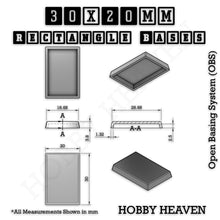 Load image into Gallery viewer, Rectangle Bases Range Sizes - 75x30mm to 125x40mm Medium Sizes 3d Print Full Range Tabletop Games - ModelBricks