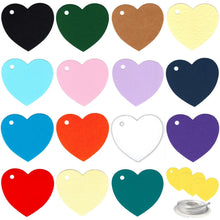 Load image into Gallery viewer, 100 Heart Shaped Gift Tags with White Satin Ribbon - 21 Colours, Birthday Xmas - ModelBricks